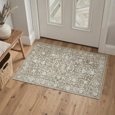 Zdjęcie produktu dla Mata podłogowa 60x90 cm, styl vintage, brązowa, prostokątna, możliwość prania
