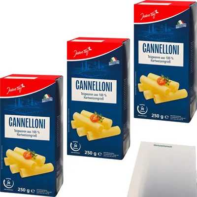 Produktbild von Jeden Tag Cannelloni 3er Pack (3x250g Packung) + usy Block