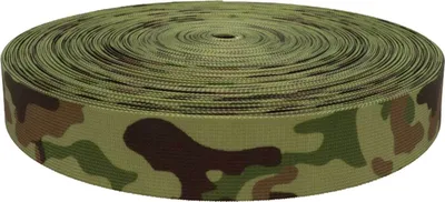 Produktbild von 50m Gurtband im Tarnmuster Design aus Polyester camouflage multicam Taschengurt