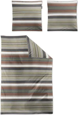 Produktbild von Irisette Mako-Satin Bettwäsche-Garnitur Tokio 8562  Farbe grau  155x220+80x80cm