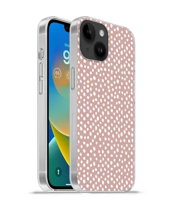 Produktbild von MuchoWow® Handyhülle Schutzhülle Hülle für Apple iPhone 14 - Softcase Polka dots - Weiß - Rosa Silikon Softcase Handy Hülle - Mobiltelefonhülle