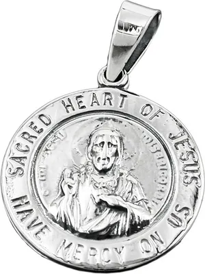Produktbild von Anhänger Amulett Herz Jesus Verehrung 925 Silber graviert Uni