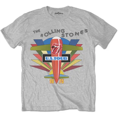 Produktbild von The Rolling Stones Retro US Tour 1975 T-Shirt mit kurzen Ärmeln Grey XL