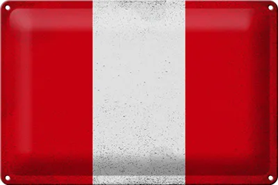 Produktbild von Blechschild Flagge Peru 30x20cm Flag of Peru Vintage
