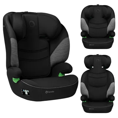Immagine prodotto di Lionelo Lars Seggiolino auto I-Size da 3 anni a 12 anni, da 12 kg a 36 kg, (set), i-Size / 12-36kg / 100-150 cm / Memory Foam - Nero Grigio