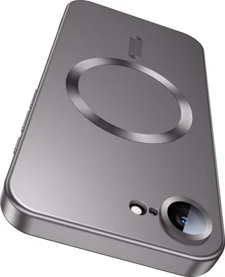 Immagine prodotto di Custodia magnetica per iPhone 16e/iPhone 17e, custodia protettiva in silicone opaco con protezione per l'obiettivo, compatibile con MagSafe Grigio