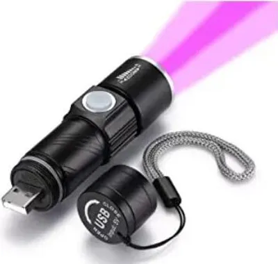 Produktbild von DARKBEAM UV 395nm LED Taschenlampe USB Aufladbar, Ultraviolett Tragbare Mini Hand Taschenlampen Lampe Zoombar, Wasserdicht, Für Hundeurin Haustier
