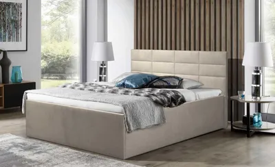 Produktbild von Polsterbett Athena Beige 120 x 200 x 40 cm Stauraum ohne hydraulische Funktion Mit hochwertiger Matratze H3 (bis 120 kg) und Lattenrost