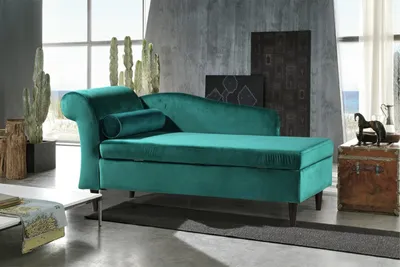 Produktbild von KAWOLA Polsterliege SARAH Ottomane Recamiere Stoff grün 163x77x73cm
