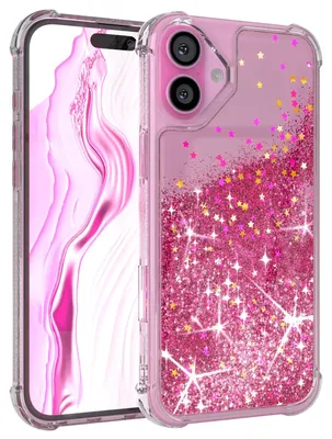 Produktbild von EAZY CASE - Glitzer Hülle kompatibel mit Apple iPhone 16 Plus Glitzer Schutzhülle, Soft Case, Backcover Transparent mit Motiv