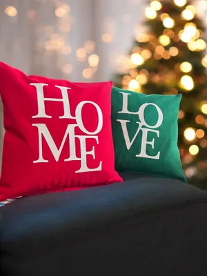 Produktbild von Kissenbezügen – Weihnachten Set aus 2, Rot & Grün, 40x40 cm, Dekokissen