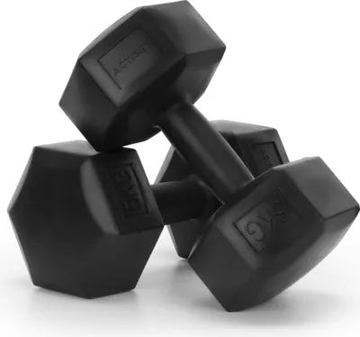 Obrázok produktu pre ACTIGET Činky 2x 5 kg sada, sada činiek 10 kg na silový tréning, fitness a domáce posilňovne, činky – čierna farba