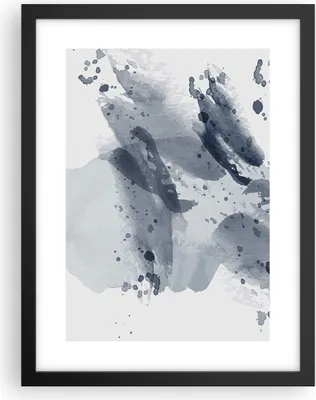 Produktbild von Gerahmtes Poster - Schwarzer Rahmen - Abstraktion Blau Minimalismus - 30x40 cm - Wand Bild - Wanddeko - Wandbilder - Kunstposter - Wandposter - Bilderrahmen - Bilder - Kunstdruck - P2BPA30x40-4941