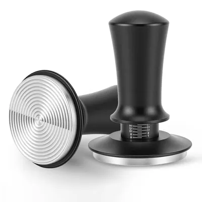 Produktbild von Kaffeestampfer - Federbelasteter Tamper mit Gewinde - Barista-Werkzeug für Siebträger - Edelstahl - 53 mm