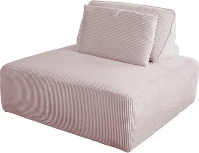 Produktbild von KAWOLA Hocker WIOLO SOFT Polsterhocker mit Rückenkissen Cord rosa