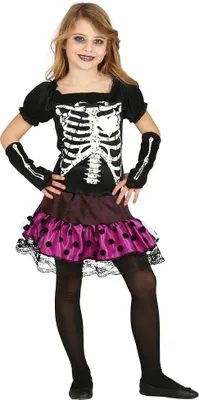 Produktbild von Totenkopf Kleid für Mädchen Gr. 110-146, Größe:110/116