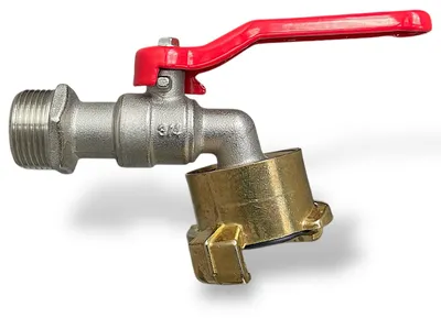 Produktbild von Kugelauslaufhahn Wasserhahn Auslaufhahn Schnellkupplung Messing Rot 3/4 Zoll