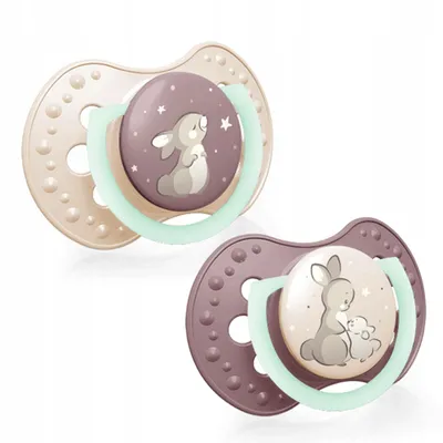 Zdjęcie produktu dla LOVI Smoczek uspokajający silikonowy dynamiczny Night&Day Girl 0-6 m 2 szt. 22/913_newgirl