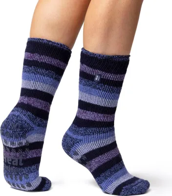 Produktbild von Damen Original Petunia Stripe Antirutschsocken - Marineblau