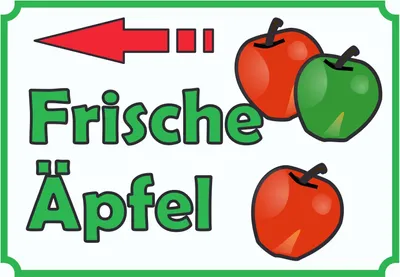 Produktbild von Verkaufsschild Schild Äpfel links A2 (420x594mm)