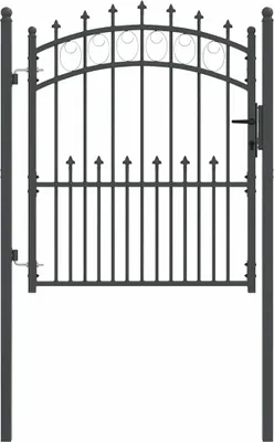 Immagine prodotto di vidaXL Cancello di recinzione con punte Grigio 125 x 100 cm Acciaio verniciato a polvere