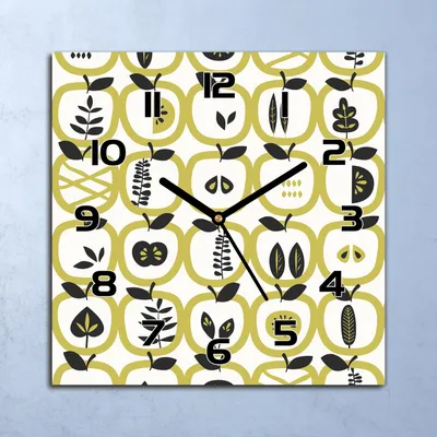 Produktbild von Wanduhr Echt-Glas-Küchenuhr Fruchtabstraktion Quarz Lautlos 30x30 Deko Bilder