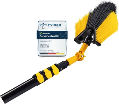 Produktbild von Neustanlo | Eckbesen 2.0 mit Teleskopstange | Teleskopstiel: 119-410 cm | intuitives Schnellspannsystem | ergonomische Soft-Touch Handgriffe | ideal zur Pflege von Haus & Garten