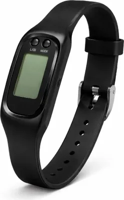 Produktbild von Miraval Digitale Sportuhr mit Schrittzähler – einstellbare Schrittlänge, KM/MI Anzeige, herausnehmbares Display, Silikonarmband Schwarz