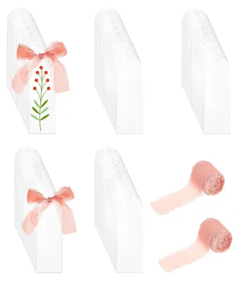 Image de Marque-pages transparents, 100 pièces, avec ruban