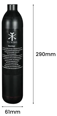 Obrázok produktu pre 0,5 litrová tlaková fľaša – hliníkový valec – 200 bar, 3000 psi – mini potápačská fľaša na vzduch/CO2 – závit M18x1,5 – prenosná
