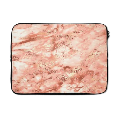 Produktbild von MuchoWow® Laptop Hülle 14 ZollMarmor - Glitzer - Roségold Laptoptasche - Laptoptasche - Stoßsicher - Schutzhaube