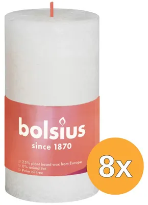 Productafbeelding van 8x Bolsius Rustiekkaars Shine 100/50 Soft Pearl (1 stuk)