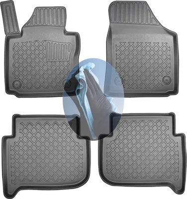 Produktbild von Z519380 TPE-Gummifußmatten kompatibel mit  VW Touran  1 1T Van Kombi 5-türer 2003-2015 7Sitze (1. + 2. Sitzreihe)
