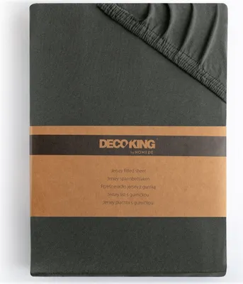 Zdjęcie produktu dla Prześcieradło Bawełna z Gumką Jantar Grafitowe 160x200 DecoKing