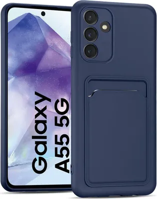 Produktbild von Conie Schutzhülle für Samsung Galaxy A55 5G mit Kartenfach Tasche Case Cover Bumper Silikon Hülle in Blau