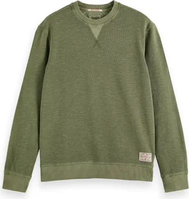 Produktbild von Scotch & Soda Pullover Unifarbenes Regular fit garment dyed sweatshirt mit Rundhalsausschnitt und Logo-Detail