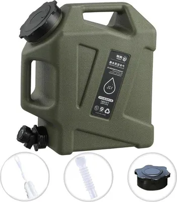 Produktbild von Famanu Wasserkanister mit Hahn und Griffen - 12 Liter - BPA-frei - tragbar - auslaufsicher - für Camping und Wandern