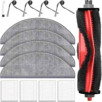 Immagine prodotto di Set di accessori per aspirapolvere robot, comprensivo di spazzola principale, panno per la pulizia, filtro HEPA e spazzole laterali.