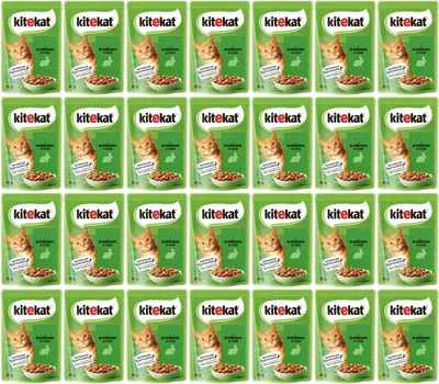 Produktbild von KITEKAT Portionsbeutel mit Kaninchen in Sauce Nassfutter für Katzen 28x85g