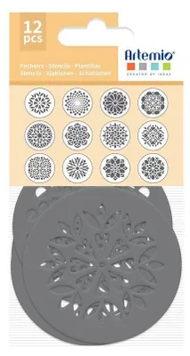 Produktbild von 12 runde Schablonen Blumen 7 x 7 cm