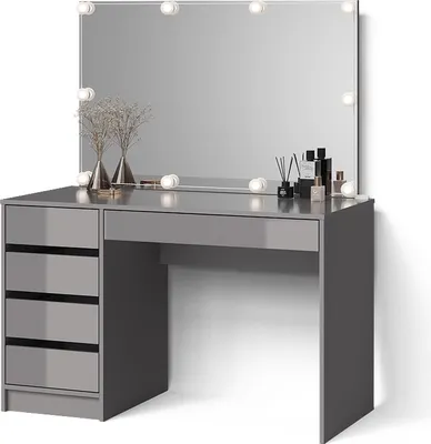 Image de Coiffeuse Livinity Imola Gris 120cm avec éclairage LED, Model 52386