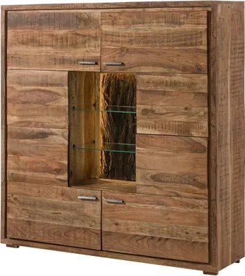 Produktbild von MASSIVMOEBEL24.DE Highboard Akazie 145x40x153 natur lackiert BARK #107