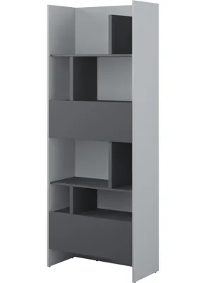 Productafbeelding van Regal Bed Concept Lenart BC-22: Vrijstaand boekenkast, 84x214x40 cm, geschikt voor verticale bedombouwen (grijs/graphiet)