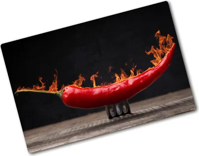 Produktbild von Tulup Glas Herdabdeckplatte - 80x52 cm - Glaskeramikkochfeld-Abdeckung Spritzschutz Glasabdeckplatte - Einteilig - Essen & Getränke - Chilischote - Rot