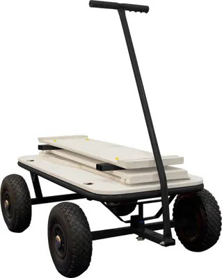 Produktbild von SUNNY Billy Beach Wagon Bollerwagen in Schwarz | Kinder Handwagen aus Holz mit Luftreifen | Belastbar bis 100  kg | 94x61x97cm
