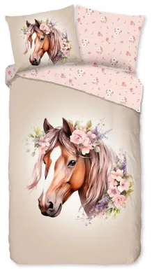 Productafbeelding van Good Morning Kinderdekbedovertrek "Avera" - Bruin - (140x220 cm) - 100% Katoen