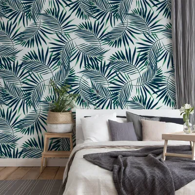 Produktbild von Coloray Fototapete 104x70 cm An Einer Wand Latex Latextapete - Minty tropische Blätter