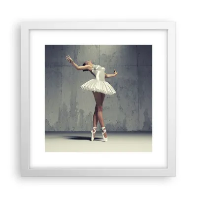 Produktbild von Gerahmtes Poster - Weißer Rahmen - Ballerina Weiß Wand - 30x30 cm - Wand Bild - Wanddeko - Wandbilder - Kunstposter - Wandposter - Bilderrahmen - Bilder - Kunstdruck - Wandbild - P2WAC30x30-4344