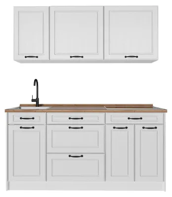 Imagen del producto de Cocina para solteros Vicco R-Line Blanco casa de campo/Blanco 160 cm encimera Roble dorado, Model 67747