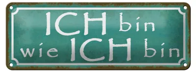 Produktbild von Blechschild Spruch 27x10cm ich bin wie ich bin blaues Schild